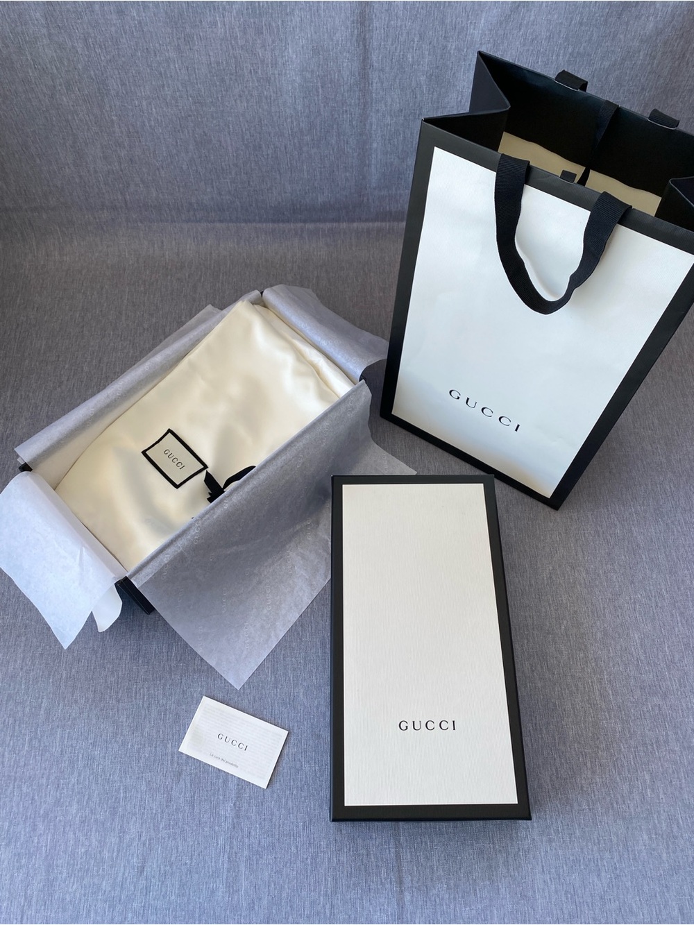 Authentic GUCCI | Full Packaging Set Box Shopping Bag 2 Dust Bags with Tissue